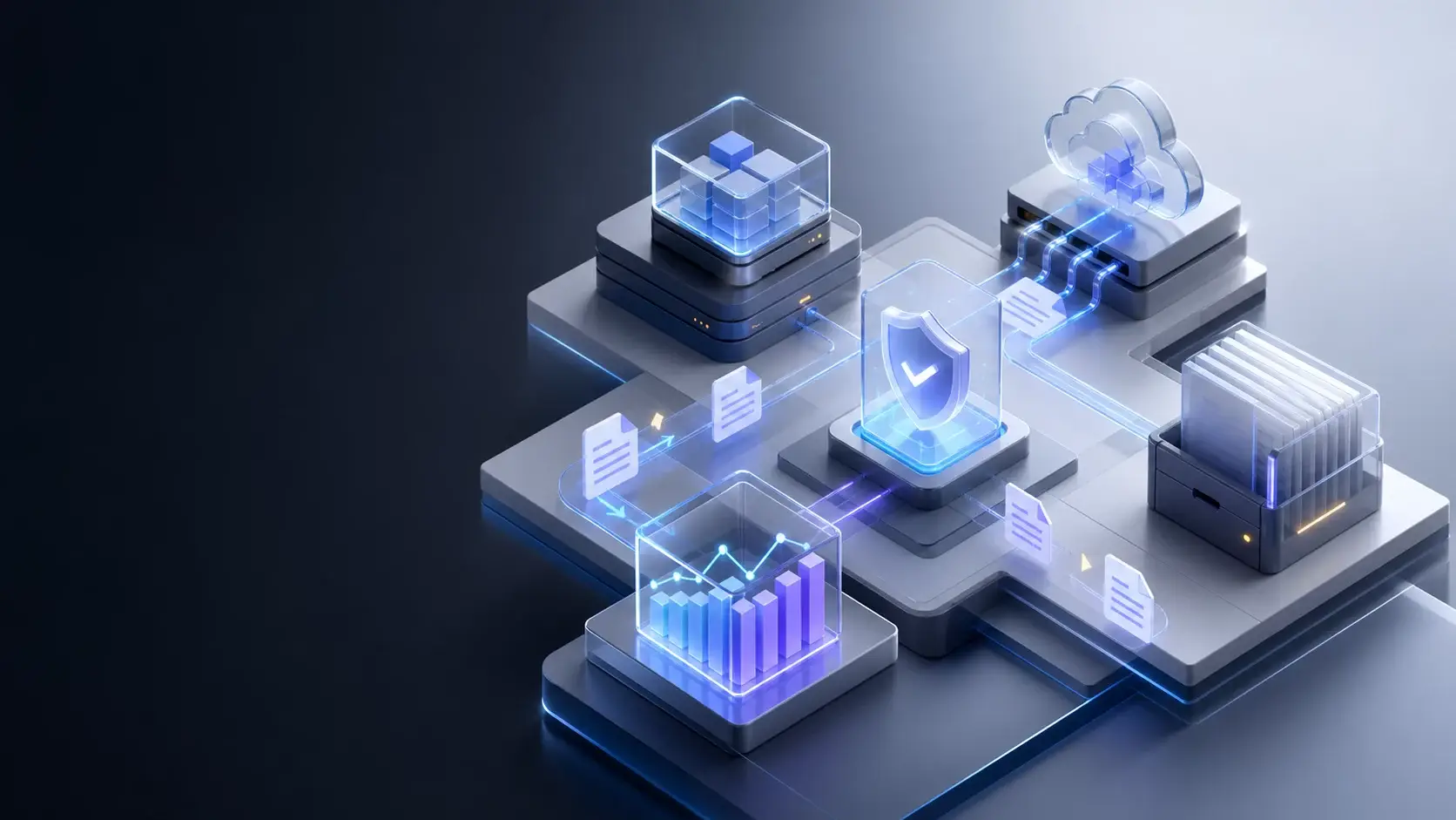 Secure e-invoicing platform ecosystem illustration